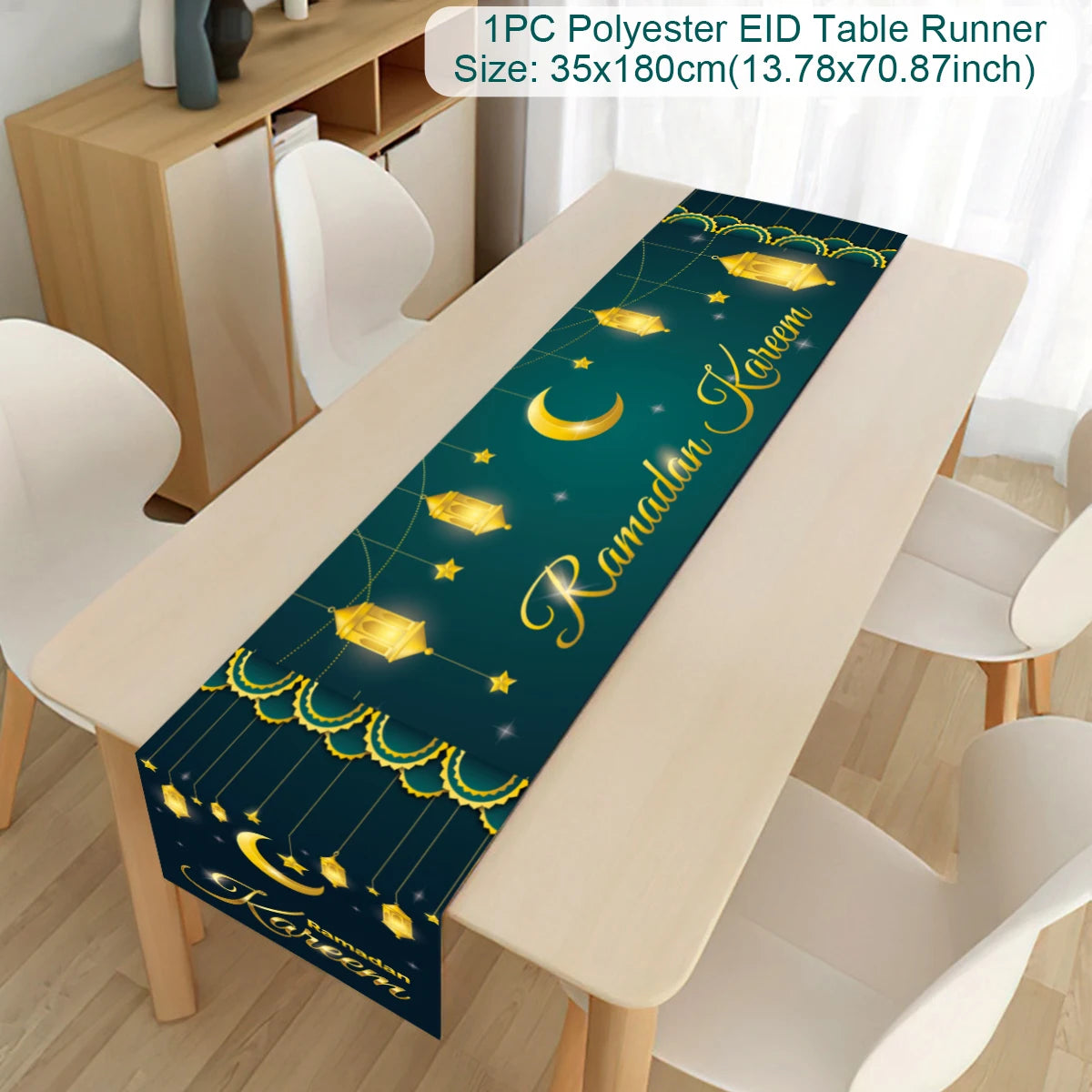 Ramadan Decor Table Runner EID Mubarak Decoration For Home Tablecloth Ramadan Kareem Islamic Muslim Party Eid Al Adha Gifts