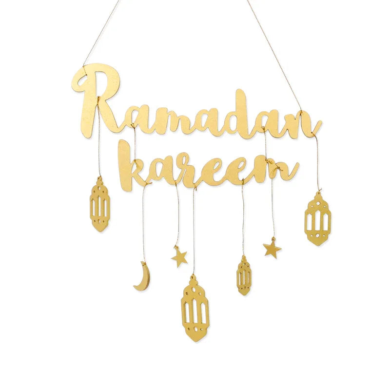 Ramadan Kareem Hanging Wooden Sign Islamic Holy Month