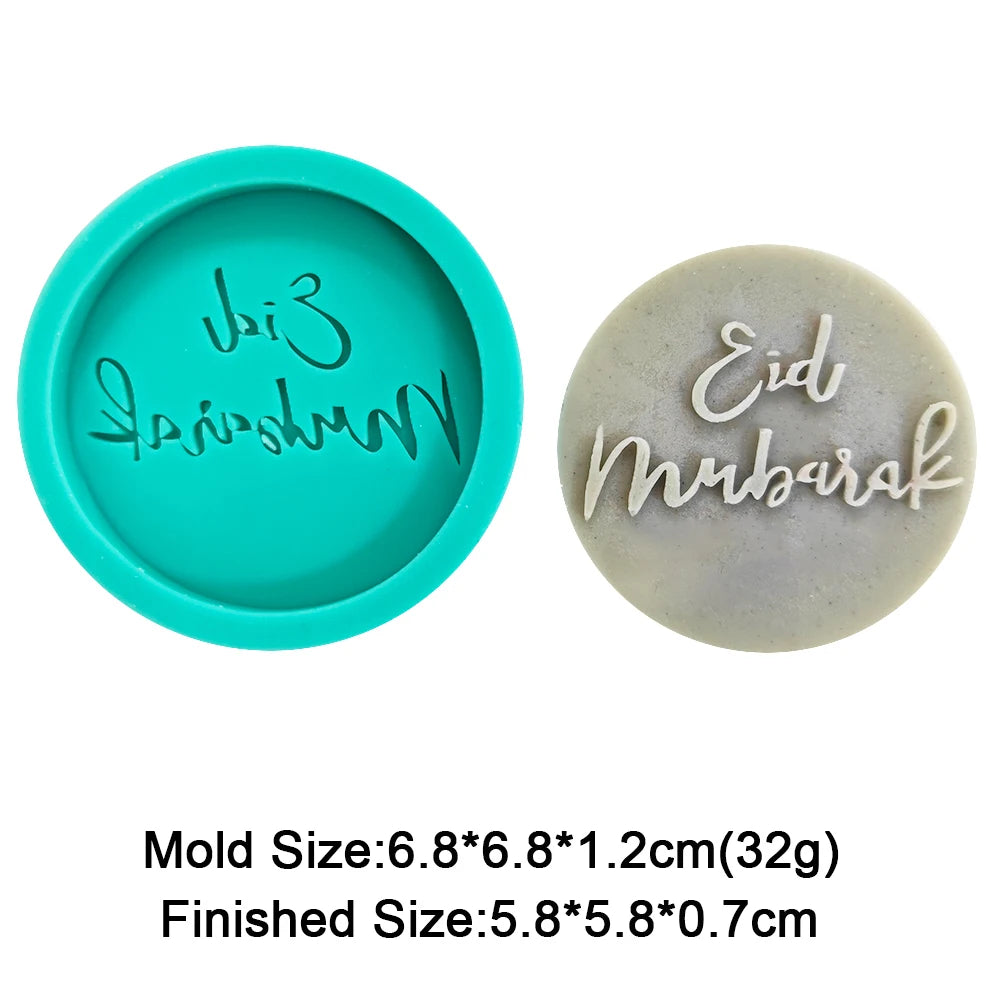 Ramadan Silicone Mold Muslim Arabic Script Moon Fondant Cake Decorating Tools Biscuit Dessert Sugar Craft Chocolate Baking Mould
