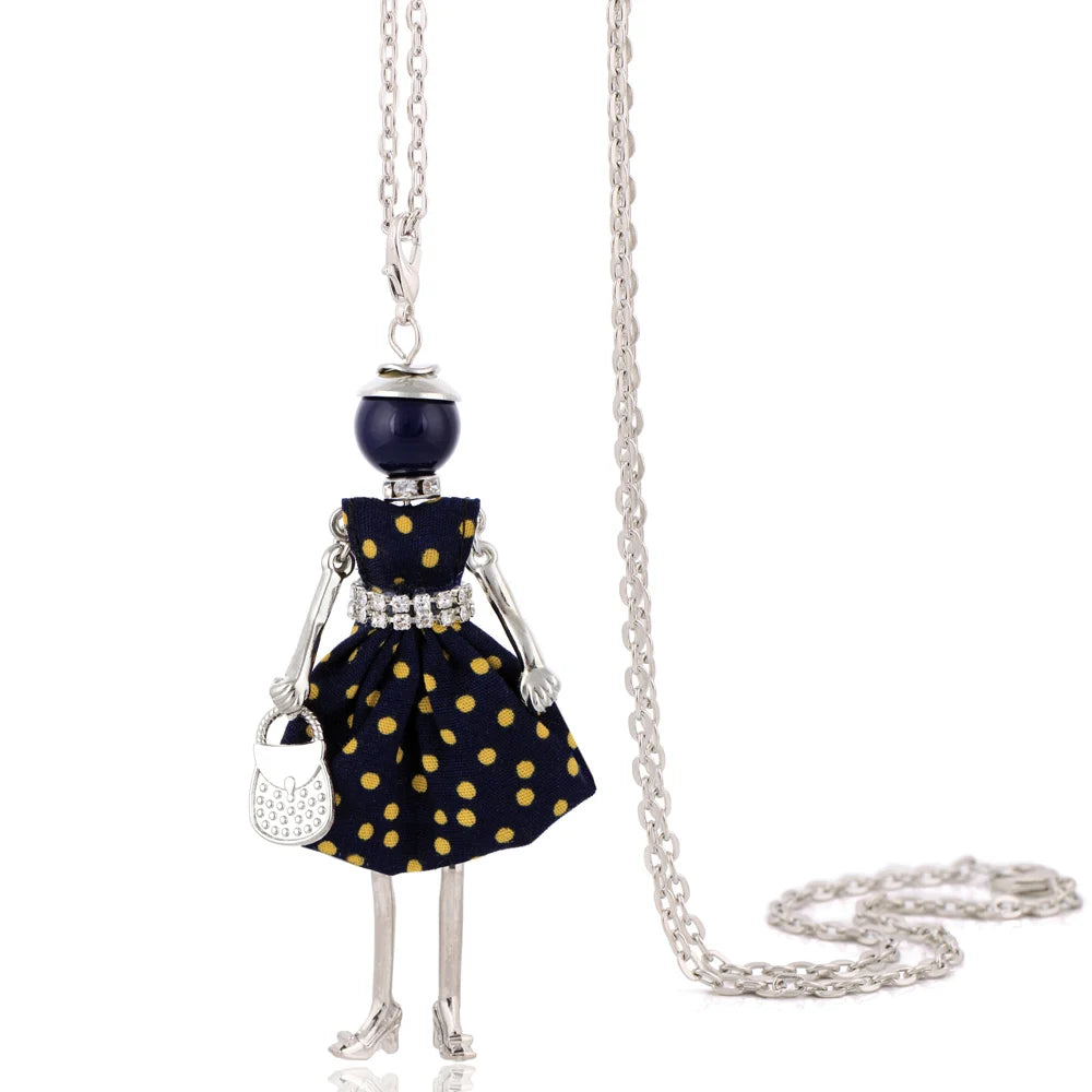 Cute Women Necklace Statement Lady Charm Long Trendy New Fashion Female Big Pendant Lovely Jewelry Polka Dot Gift Wholesale