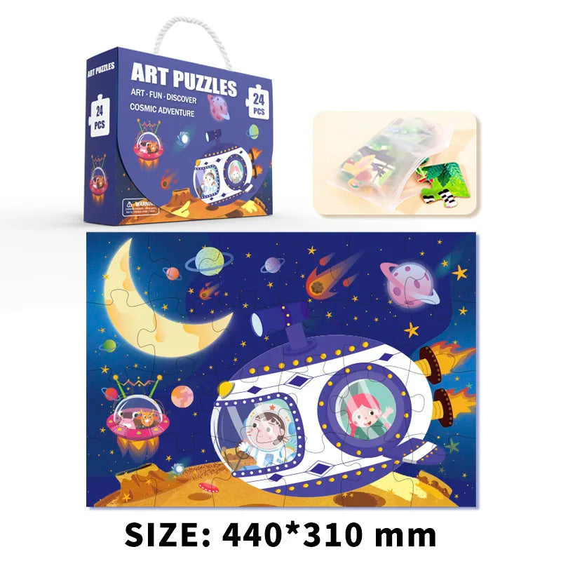 24PCS/Set Large Particle Paper Puzzle