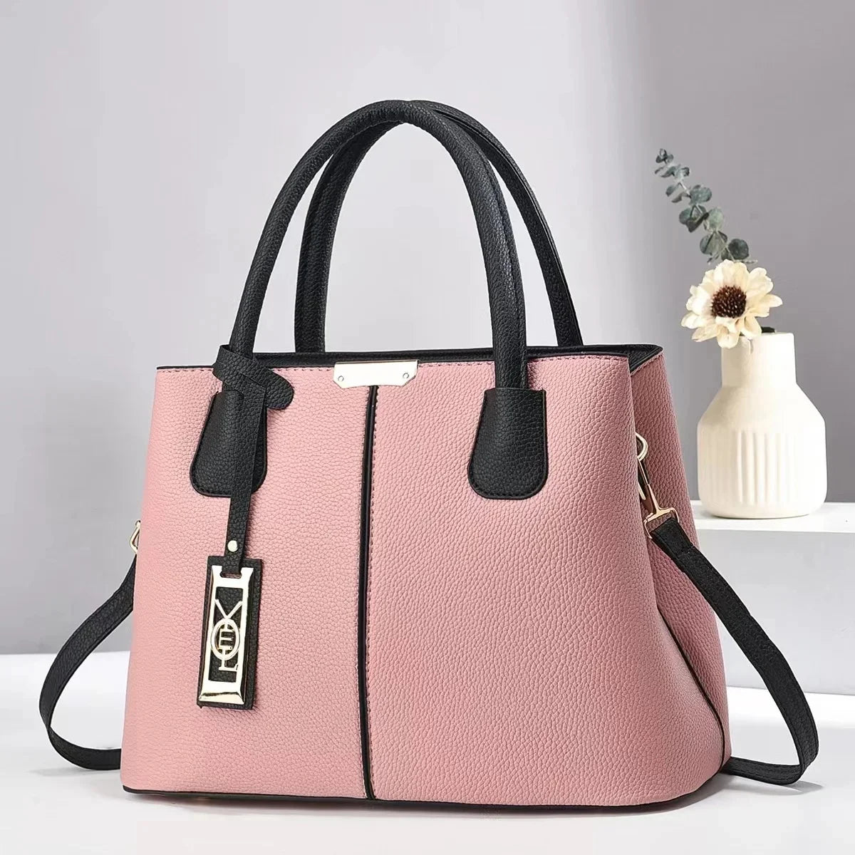 Simple Women's PU Leather Shoulder Bag Large Capacity Handbag.