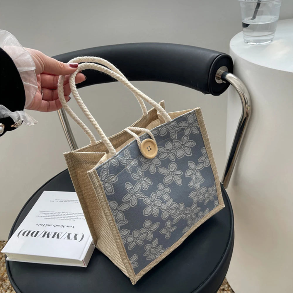Linen Bags Handbag For Women Shopper Tote Bag Fashion Designer Bag Convenient Large-capacity.