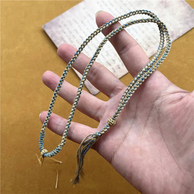 Necklaces for Women Cotton Chain Colorful Pendant Hand Knitted Jewelry on the Neck Retro Long Necklace Premium Couple Pendants