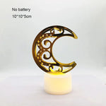 Ramadan Decoration Eid Mubarak Iron Candle LED Light Ornament Islam Muslim House Party Decoration Gift Not Include Battery