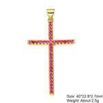 Religious Talisman Jewelry Accessories Handmade 18K Real Gold Plated Cz Paved Catholic Christian Cross