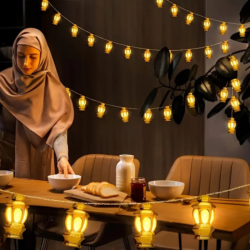 Ramadan Eid String Light 20 LEDs Mubarak Decorations Lantern