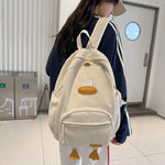Cartoon Duck Kids Backpack Bag for Girls Boys Canvas Primary Student Children School Bags.