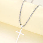 Men's and women's new cross pendant necklace, minimalist gold jewelry.