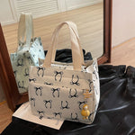 Casual Handbag with Handle Bow Print Tote Bag Lightweight Hobo Bag for Women.