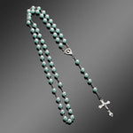 Fashion Vintage Cross Necklace Rosary Beads Chain Jesus Crucifix Virgin Mary Pendant Chain Jewelry Necklace