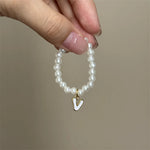 Mini Pendant Letter Pearl Necklace
