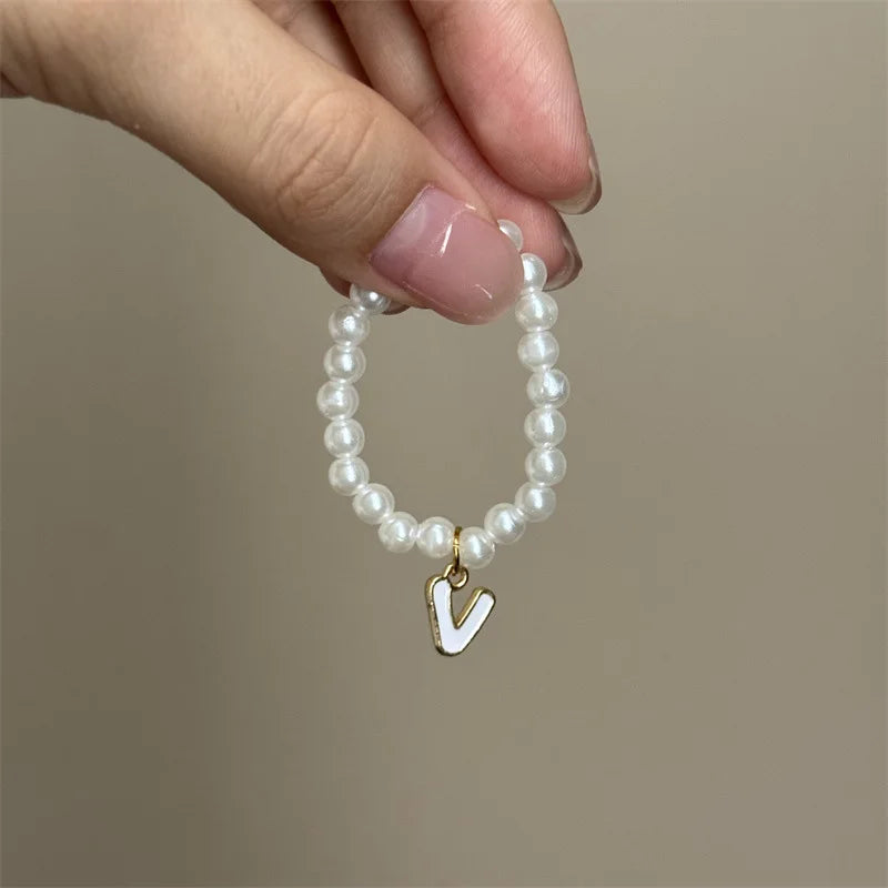 Mini Pendant Letter Pearl Necklace