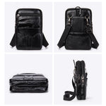 Men PU Leather Shoulder Male Fanny Pack High Quality Messenger Bags Men's Fashion Business Belt Bag Small Briefcase Waist