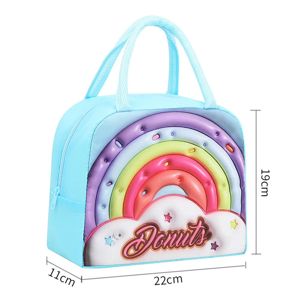 Kids Lunch Bag For School Portable Thermal Bag Children Cartoon Insulated Lunch Bag.