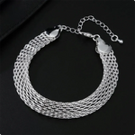 925 Sterling Silver Bracelet for Women, Exquisite and Stylish Woven Chain, Wedding Party, Christmas Gift Jewelry
