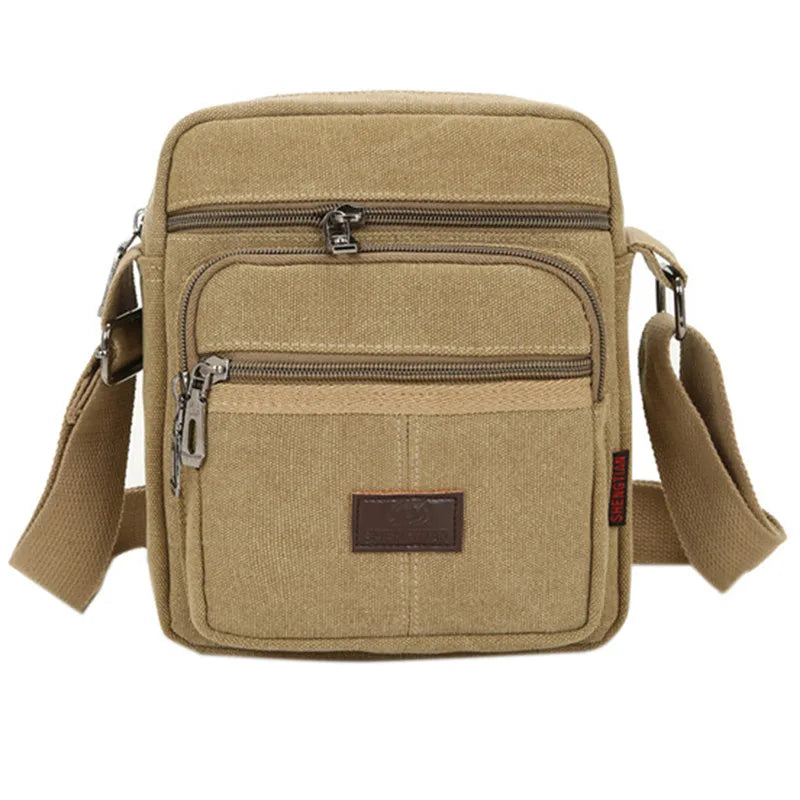 Men's Shoulder Bag Business Leisure Large Capacity Portable Handbag Zipper Multi Layer Waterproof Crossbody Bags