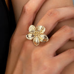 Women's Ring, Flower Metal Opening, adjustable Size Ring, Suitable for Daily Wear.