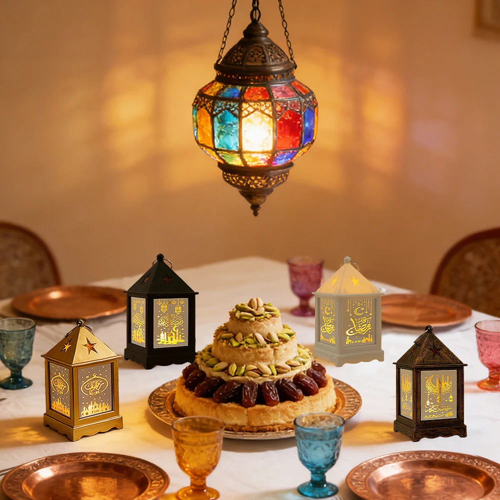 2pcs Moroccan Ramadan Ornaments, Middle Eastern Candle Lanterns