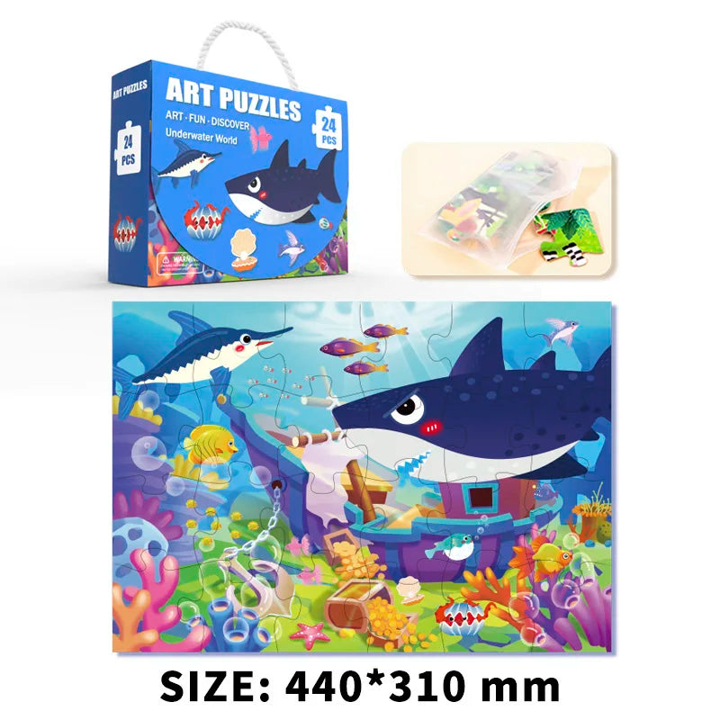 24PCS/Set Large Particle Paper Puzzle