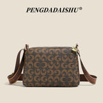 New women's handbag, trendy fashion, retro letter print, top-handle and shoulder bag.