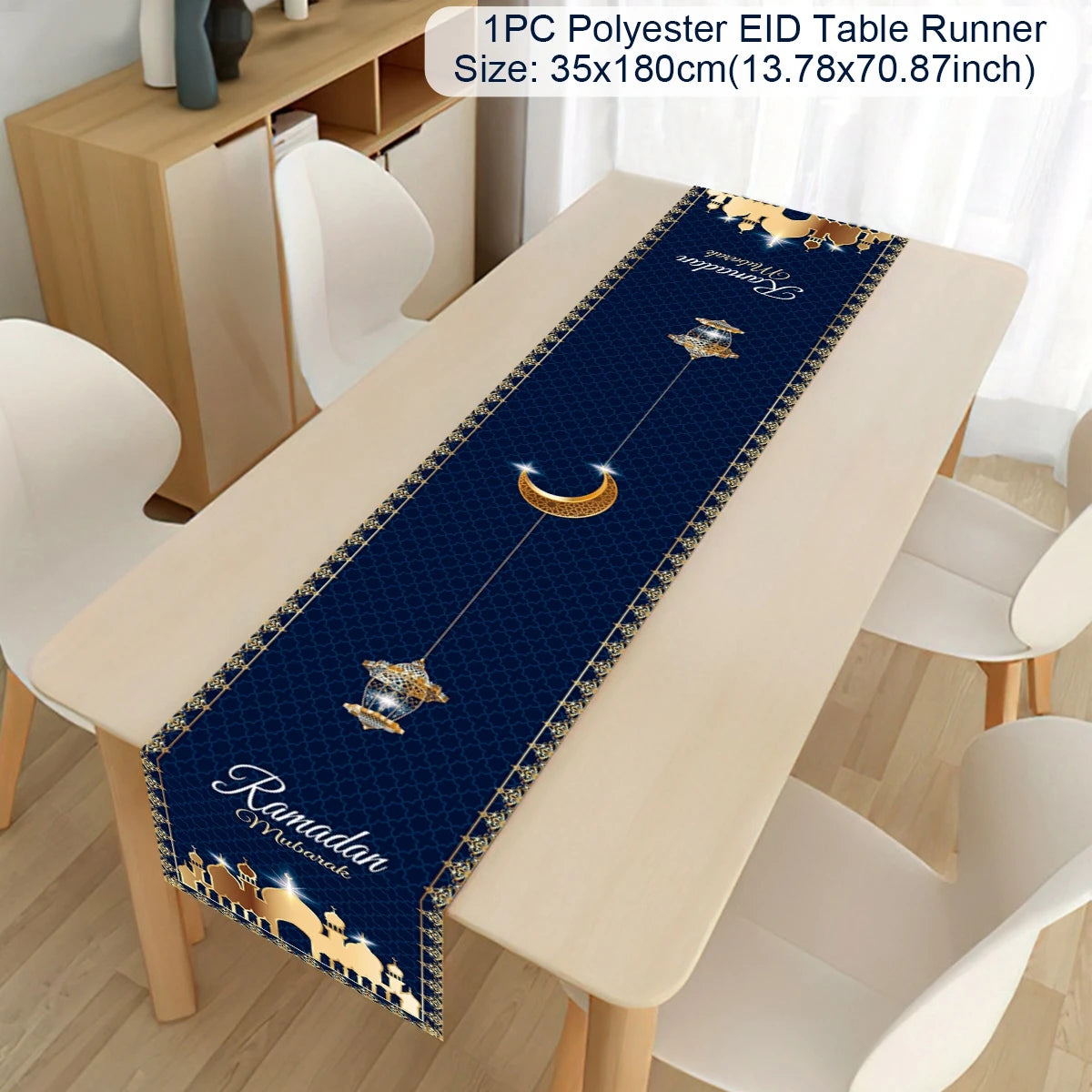 Ramadan Decor Table Runner EID Mubarak Decoration For Home Tablecloth Ramadan Kareem Islamic Muslim Party Eid Al Adha Gifts