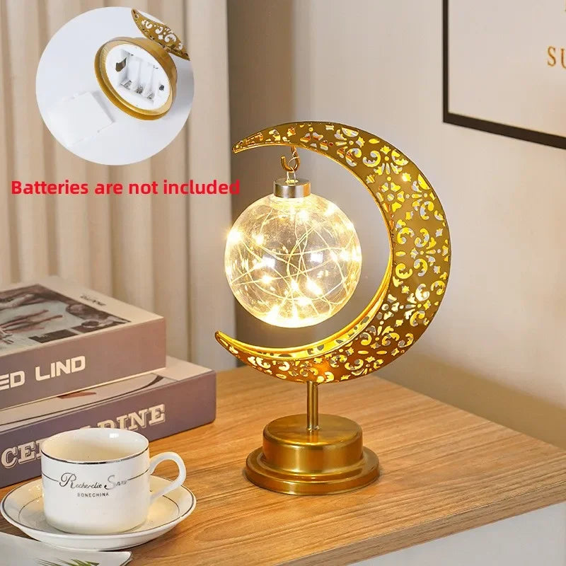 Ramadan Moon Led Light 2026 Eid Mubarak Decoration Metal Lamp