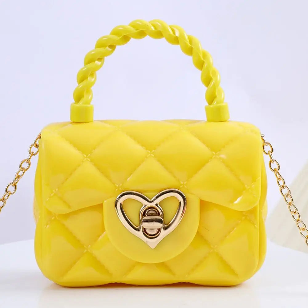 Kids PU Leather Crossbody Bags Girls Heart Shoulder Bags Children Mini Coin Purses Jelly Bag