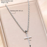Men's and women's new cross pendant necklace, minimalist gold jewelry.