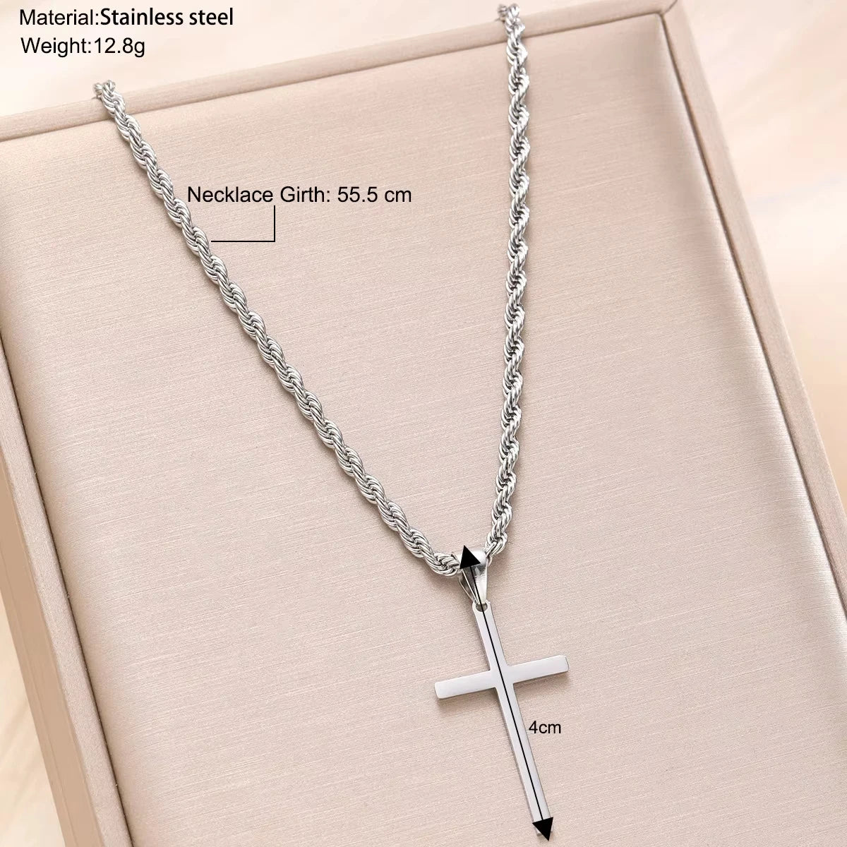 Men's and women's new cross pendant necklace, minimalist gold jewelry.