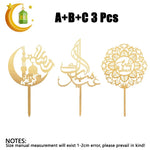 2026 Ramadan Eid Mubarak Gold Acrylic Cake Topper Set Muslim Ramadan Holiday Party Cake Decorations Party Home Decoration