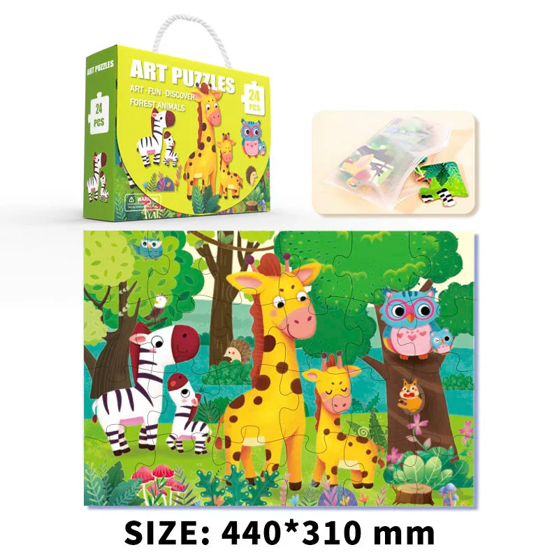 24PCS/Set Large Particle Paper Puzzle