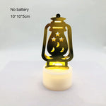Ramadan Decoration Eid Mubarak Iron Candle LED Light Ornament Islam Muslim House Party Decoration Gift Not Include Battery