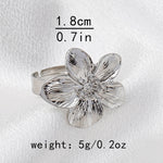Women's Ring, Flower Metal Opening, adjustable Size Ring, Suitable for Daily Wear.