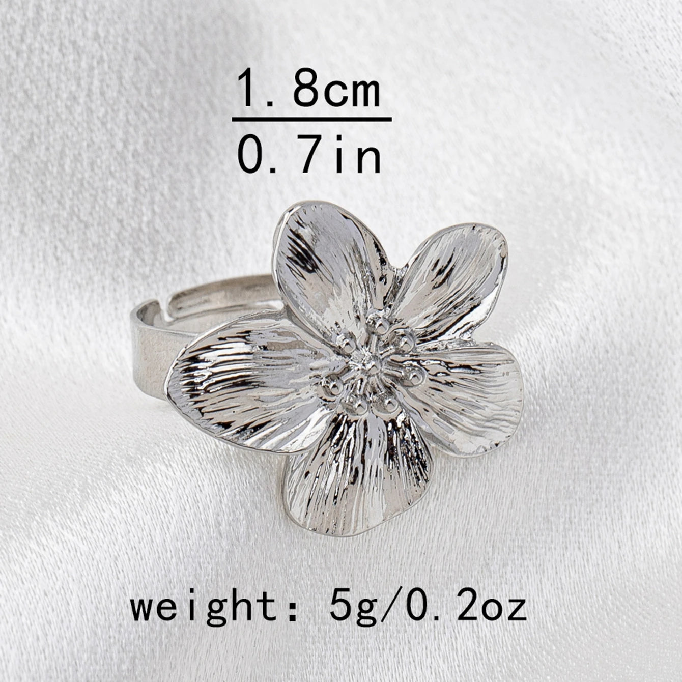 Women's Ring, Flower Metal Opening, adjustable Size Ring, Suitable for Daily Wear.