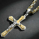 Fashion Jesus Cross Necklace Religious Faith Cross Jesus Jewelry Mens and Women's Necklace
