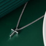 925 Sterling Silver Cross Pendant Necklace Dainty Minimalist Jewelry for Women.