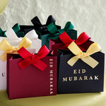 5-Piece Eid Gift Box Is Decorated with Ribbon Bows and Exquisite Paper Packaging, Suitable for Holiday Parties, and Can Hold Candies, Cookies, Jewelry