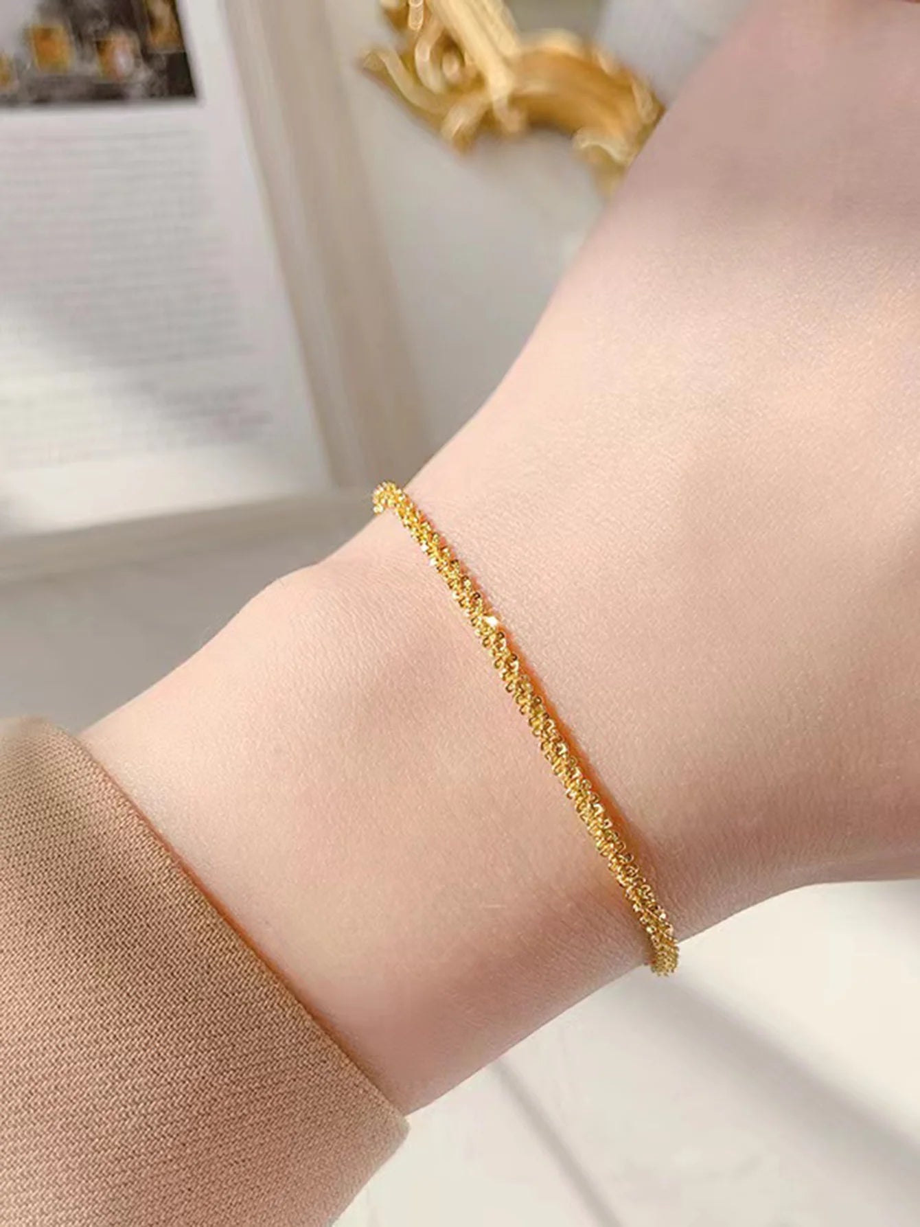 Bracelets for Women 18K Gold Plated Stainless Steel Women Cute Gold Plated for Women Waterproof Beach Jewelry