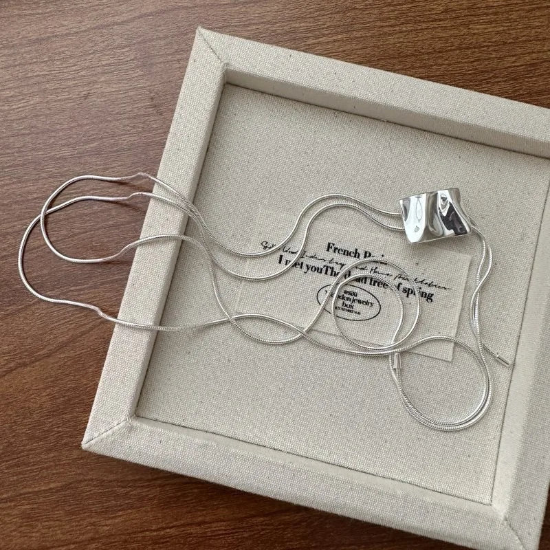 925 Sterling Silver Necklace For Women Adjustable Tassel Adjustable Necklace O-Chain Choker Birthday Gift Chocker