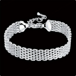 925 Sterling Silver Bracelet for Women, Exquisite and Stylish Woven Chain, Wedding Party, Christmas Gift Jewelry