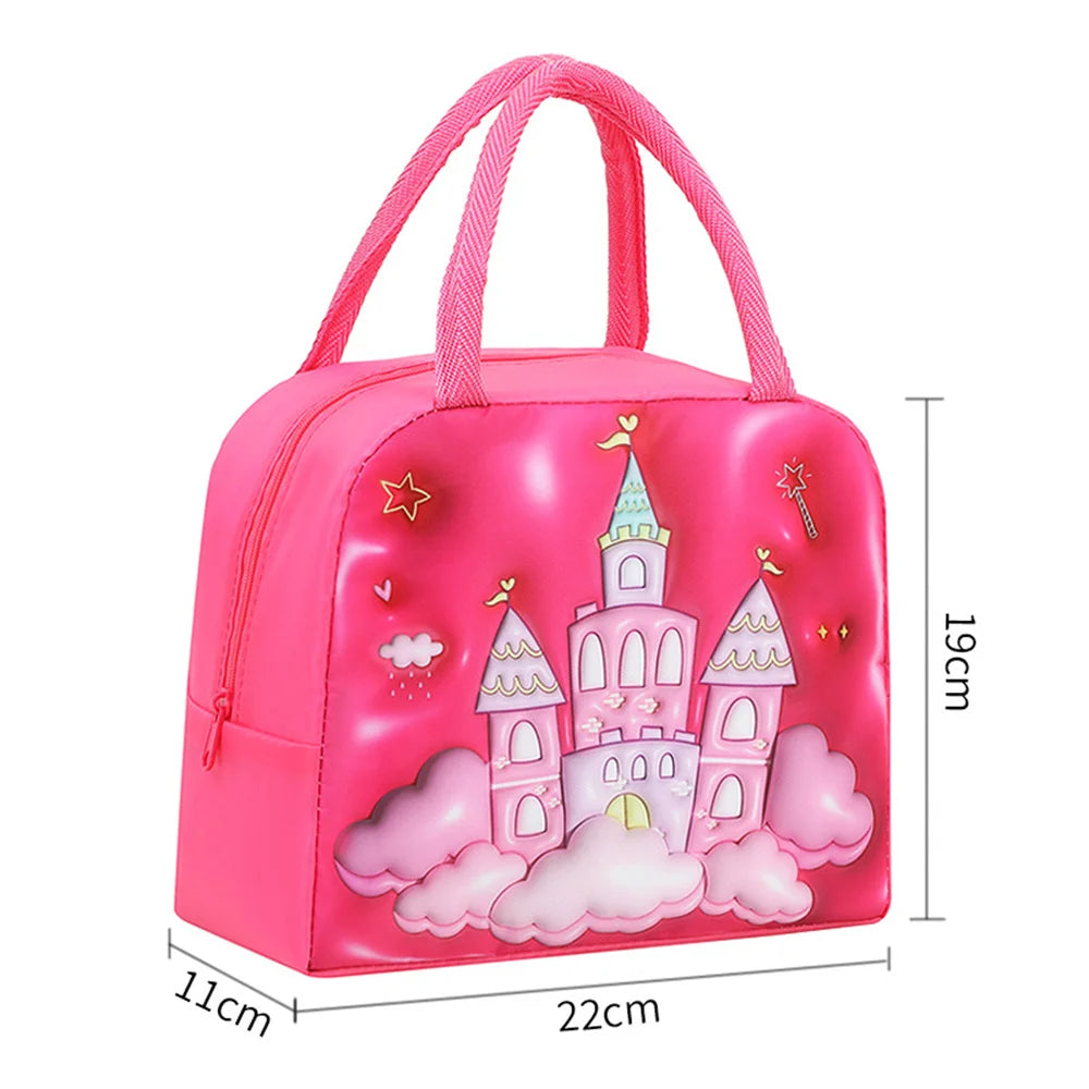 Kids Lunch Bag For School Portable Thermal Bag Children Cartoon Insulated Lunch Bag.