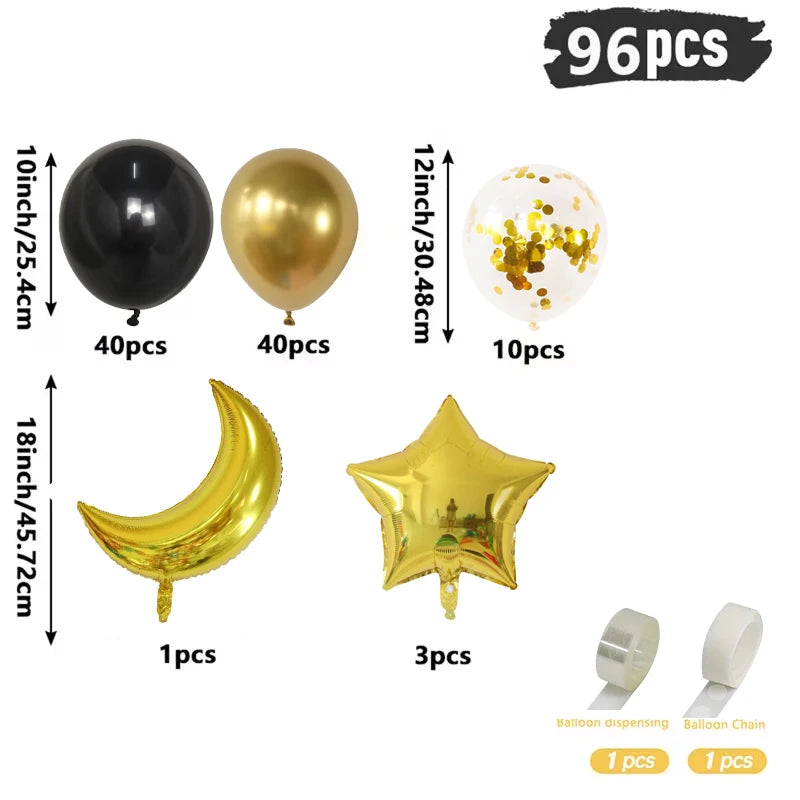 Eid Mubarak Backdrops Balloon Set Ramadan Kareem Arch Garland 2026 Background Garland Baloon Muslim Islamic Festival Party Decor