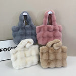 Ladies Hand-held Tote Bag Fashion Large Capacity Plush Crossbody Bags for Women.