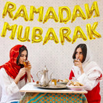 Golden RAMADAN MUBARAK letter Balloon Set, Happy Ramadan Decoration, Islamic Muslim Party Decoration Items Gift