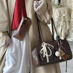 Women's Handbag 2025 New Double Handle Shoulder Commuter Bag.