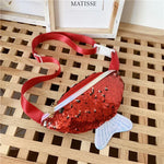 Fashion Kids Bag Sequin Fanny Pack for Girl- Coin Purse Small Belt Bag Shiny Mermaid Waist Pack Children Beach Bags
