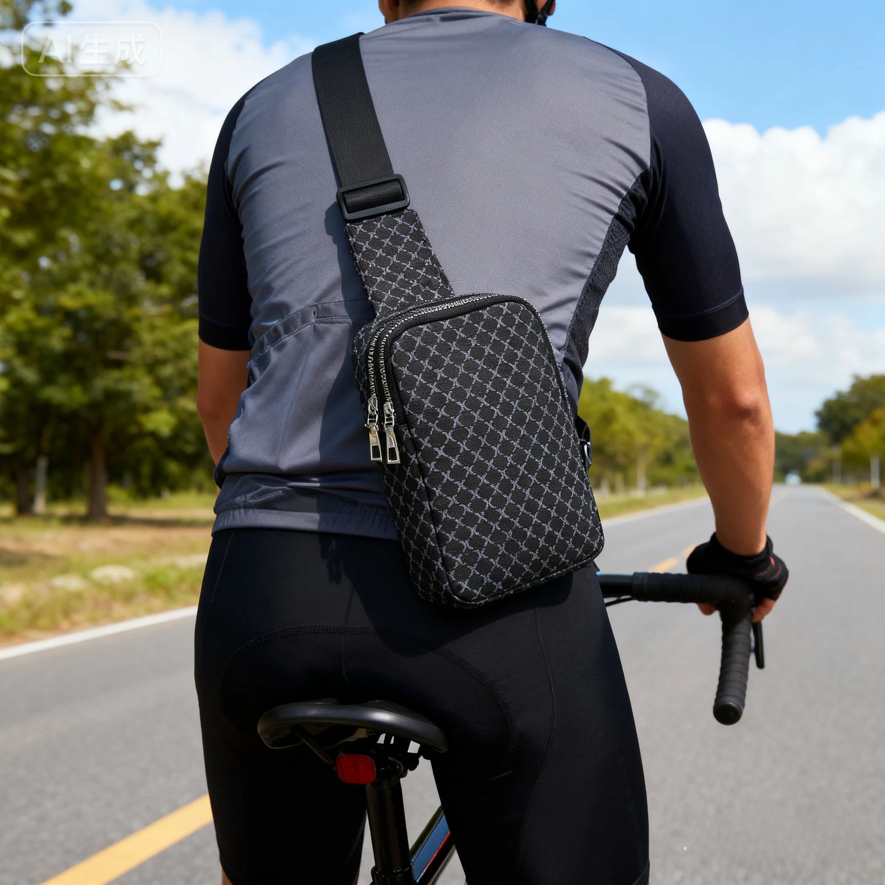 Trendy Cycling Chest Bag for Men Fashion Lightweight Sports Bag for Outdoor Hiking.