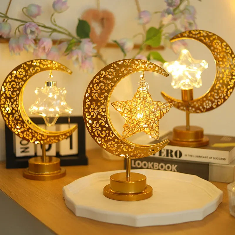Ramadan Moon Led Light 2026 Eid Mubarak Decoration Metal Lamp