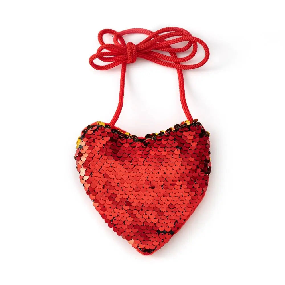 Decorative Kids Tote Bag Heart/Round Shape Shoulder HandBags Kids Coin Purse Bag.